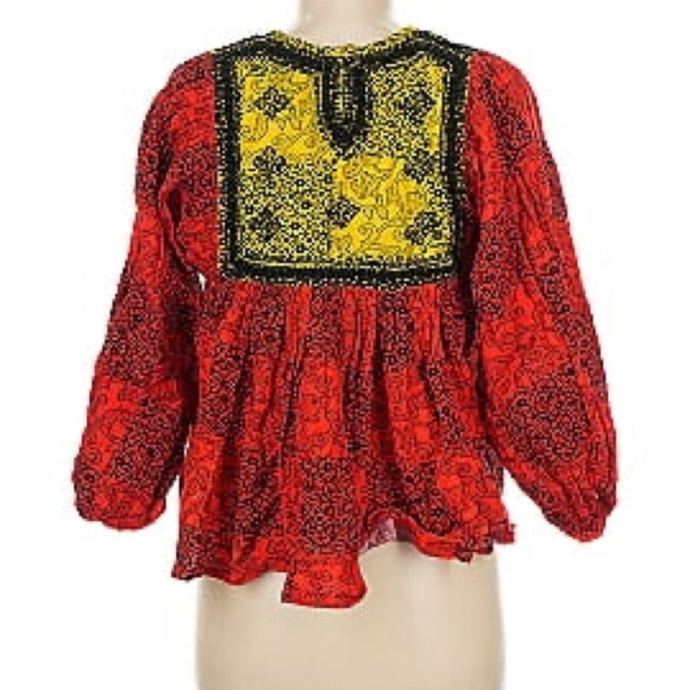 KOPAL  | 3/4 sleeve  Embroidered blouse Size L